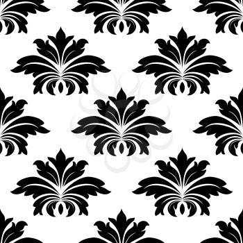 Damask seamless pattern with bold flowers for wallpaper and background design