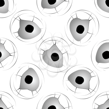 Bullet holes seamless pattern background fow war or gangster concept design