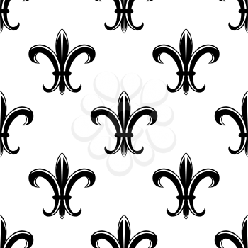 Retro fleur de lys seamless pattern for heraldic background design