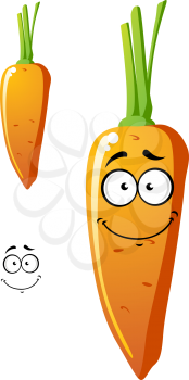 Funny carrot vegetable in cartoon style isolated on white