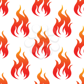 Leaping burning fiery flames seamless background pattern with a repeat motif in square format