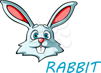 Funny cartoon rabbit or hare head for mascot or easter holiday design