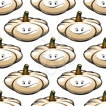 Funny cartoon pumpkin vegetable seamless pattern for food or another design