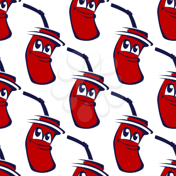 Soda or cola seamless pattern for fast food background design