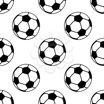 Seamless pattern with football or soccer balls for sporting design