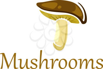 Forest colorful edible mushroom illustration isolated on white background. For food, cuisine and gourmet design