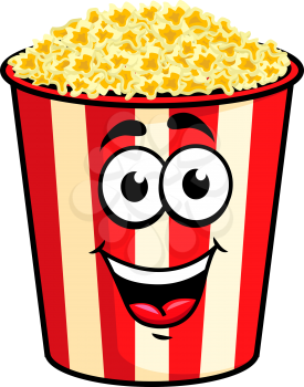 Cartoon happy cute popcorn character for fastfood design