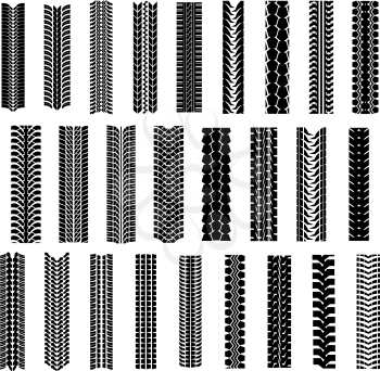 Tire shapes set isolated on white background, suitable for transportation and sport racing design