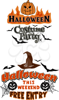 Halloween Party Graphics with scary and fear elements for holiday design