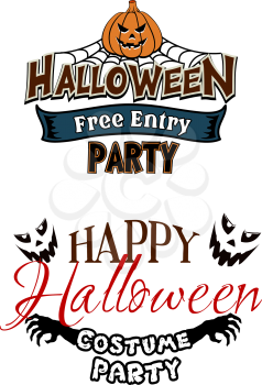 Halloween party themes with monsters and pumpkin on net