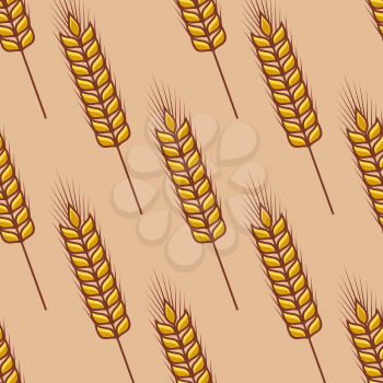 Seamless pattern of cereal ears got  agriculture, harvest and farming concept