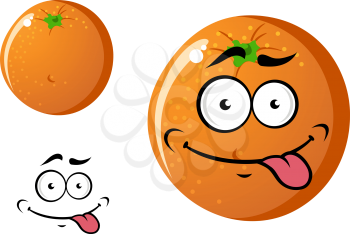 Happy cartoon cute smiling orange fruit character isolated on white background