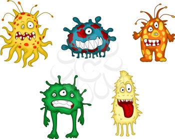 Cartoon danger monsters and demons set isolated on white background. Suitable for halloween and humor design