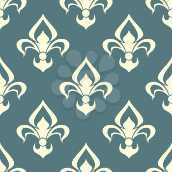Seamless beige color floral arabesque pattern with damask style motifs suitable for wallpaper, tiles and fabric design isolated over light gray background