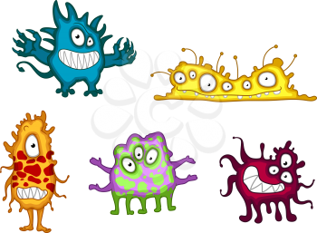 Cartoon funny monsters and demons set. Suitable for halloween and humor design