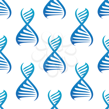 Blue DNA seamless pattern for medicine, biologym science or genetic concept design