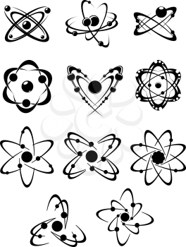 Atoms or molecules symbols and elements for science concept design