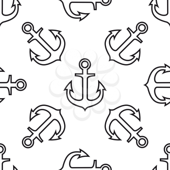 Anchor seamless pattern for marine and nautical design