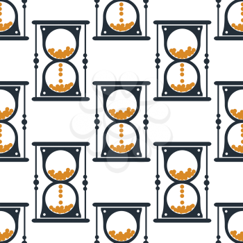 Hourglass or sandglass seamless pattern for wallpaper or background design