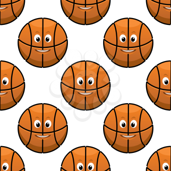 Basketball seamless pattern with funny balls for sports design