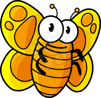 Yellow spotted butterfly cartoon character