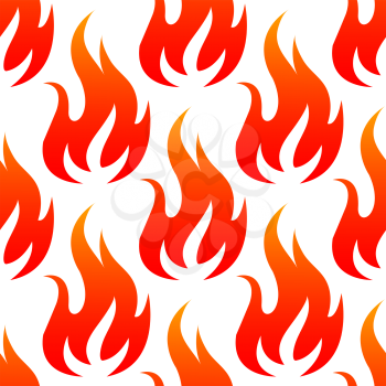 Red fire flames seamless pattern for background or safety concept design
