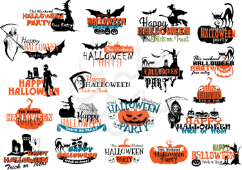 Halloween party banners and headers for holiday invitation design