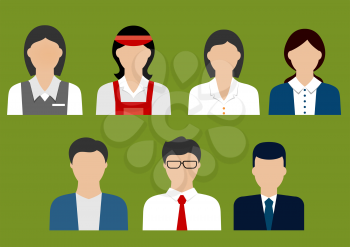 Businessman, banker, finance and sales manager, store cashier, bank manager and shop assistant flat avatars or icons