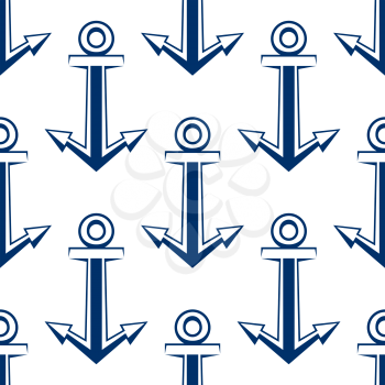 Old ship anchors seamless pattern background for marine or nautical design