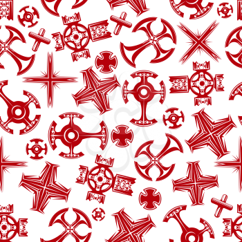Ancient religion crosses seamless pattern with christian crucifixes of catholic and orthodox, lutheran and anglican churches. Religion, church, culture, art theme