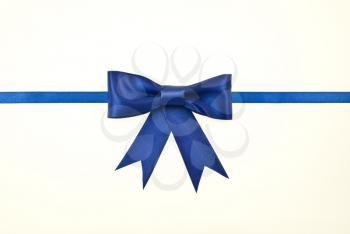 Royalty Free Photo of a Blue Ribbon Bow