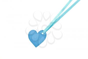 Royalty Free Photo of a Blue Gift Tag Heart