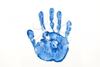 Royalty Free Photo of a Blue Hand Print