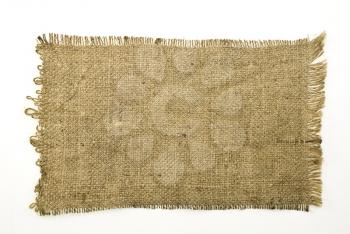 Sackcloth material isolated on white 