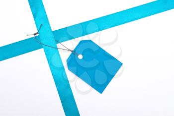 Royalty Free Photo of Blue Ribbons and Bow