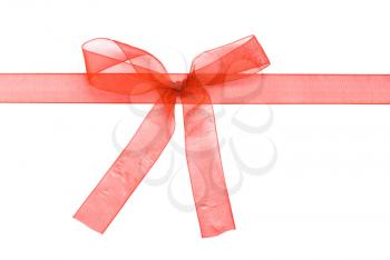 Royalty Free Photo of a Red Ribbon and Bow