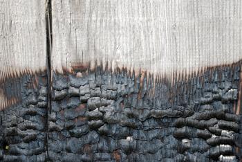 Royalty Free Photo of a Burned Timber Wall