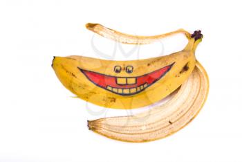 Banana skin with smile