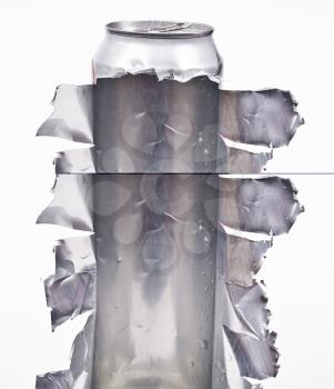 Royalty Free Photo of a Torn Aluminum Can
