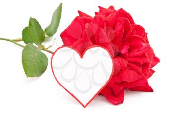 Royalty Free Photo of a Red Rose and Heart