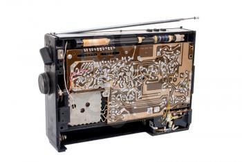 Royalty Free Photo of an Open Old Radio For Repair