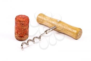 Royalty Free Photo of a Cork and Corkscrew
