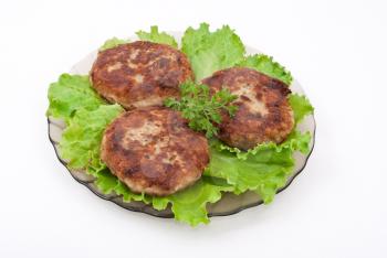 Cutlets with salad leaves