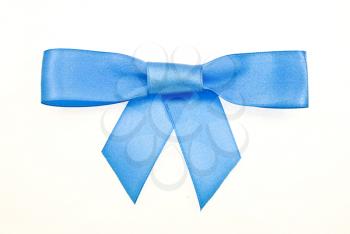Blue gift satin ribbon and bow