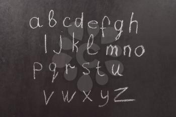 Royalty Free Photo of the Alphabet on a Chalkboard