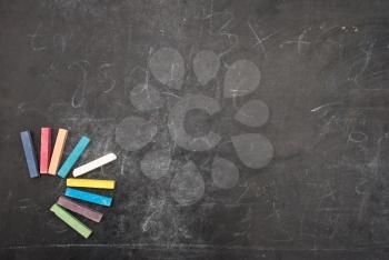 Royalty Free Photo of a Chalkboard and Chalk