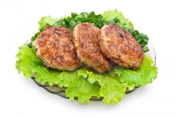 Royalty Free Photo of Cutlets With Salad Leaves