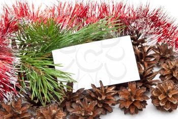 Christmas decoration with greeting card 