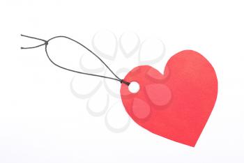 Red gift tag heart