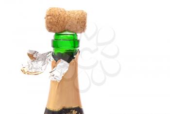 Detail of champagne bottle 
